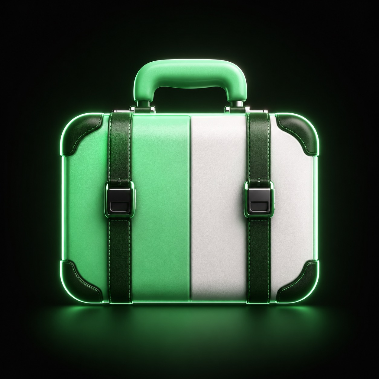 PumpBroker green briefcase