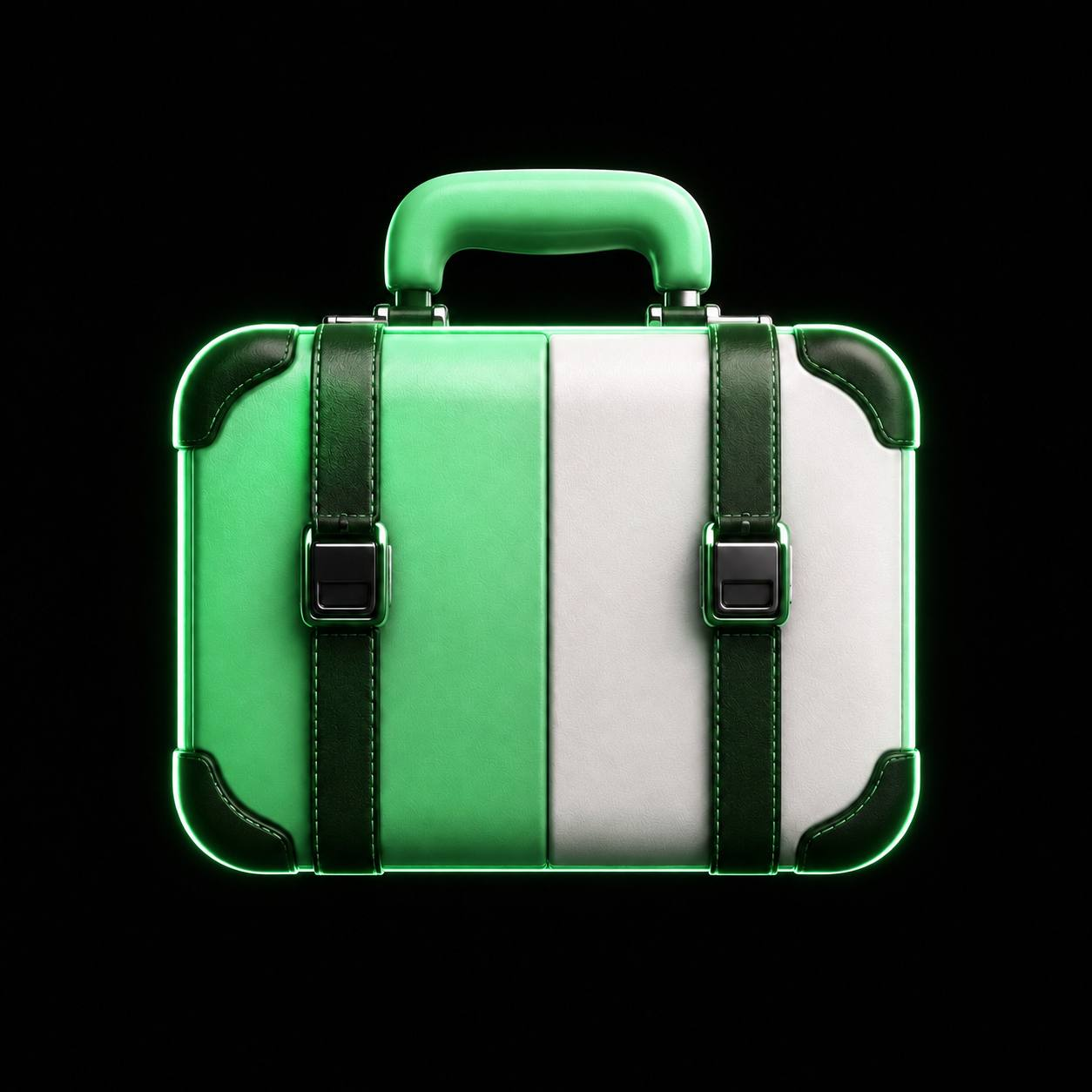 PumpBroker green briefcase
